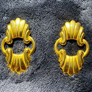 Vintage Buckle Earrings-Avon